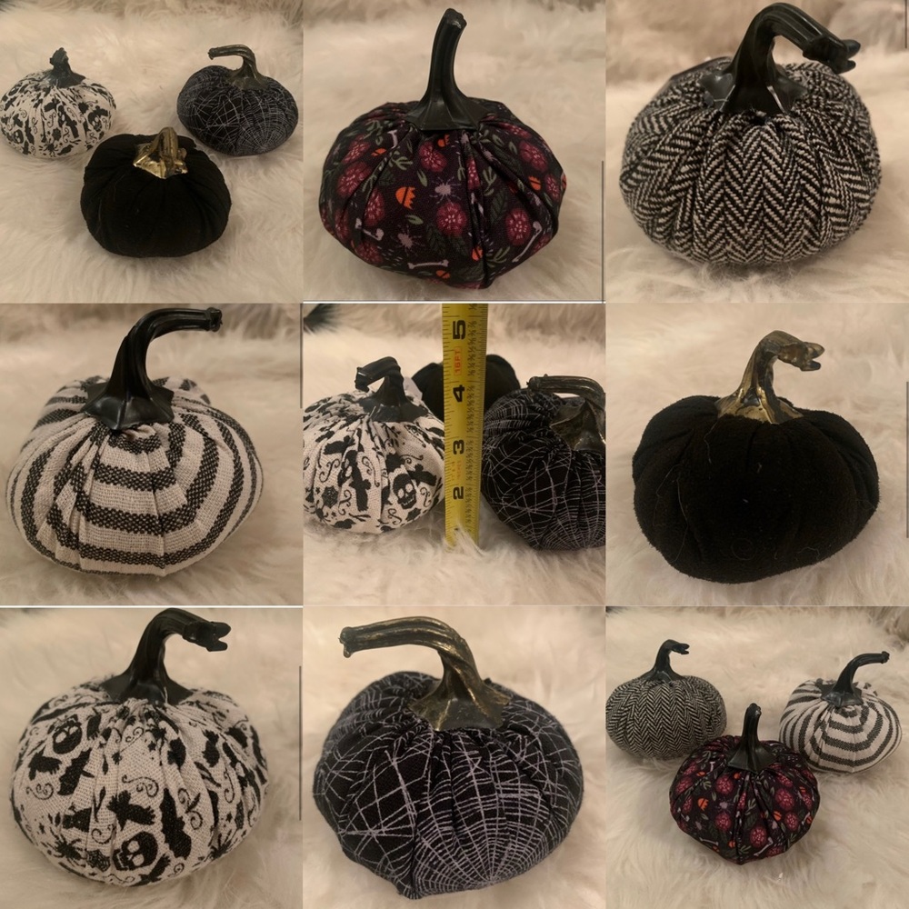 Set of 6 Small Fabric Pumpkins